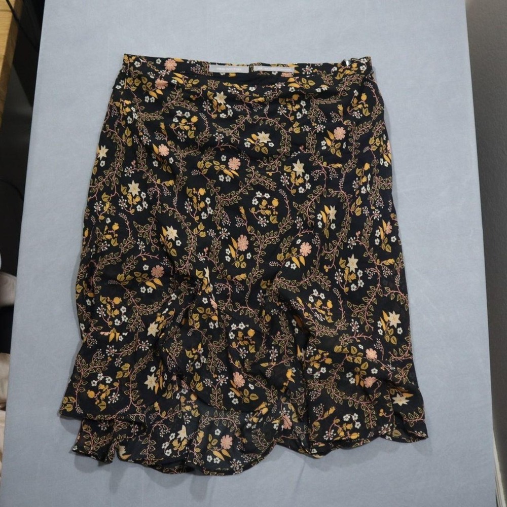 Urban Outfitters Floral Ruffle Mini Skirt Black Ditsy Boho Whimsigoth Medium